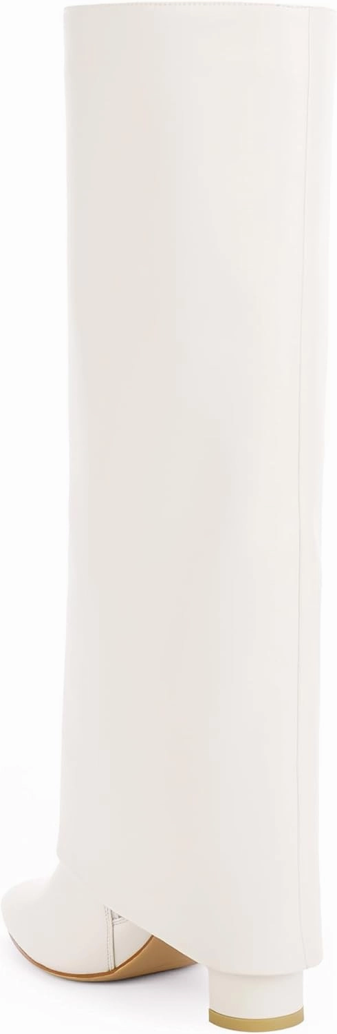 Knee High Boot Covers Costume Modatope Knee High Boots Women Fold Over Knee High Boots Chunky High Heels Long Boots Zipper Pointed Toe Dress Tall Boots for Women