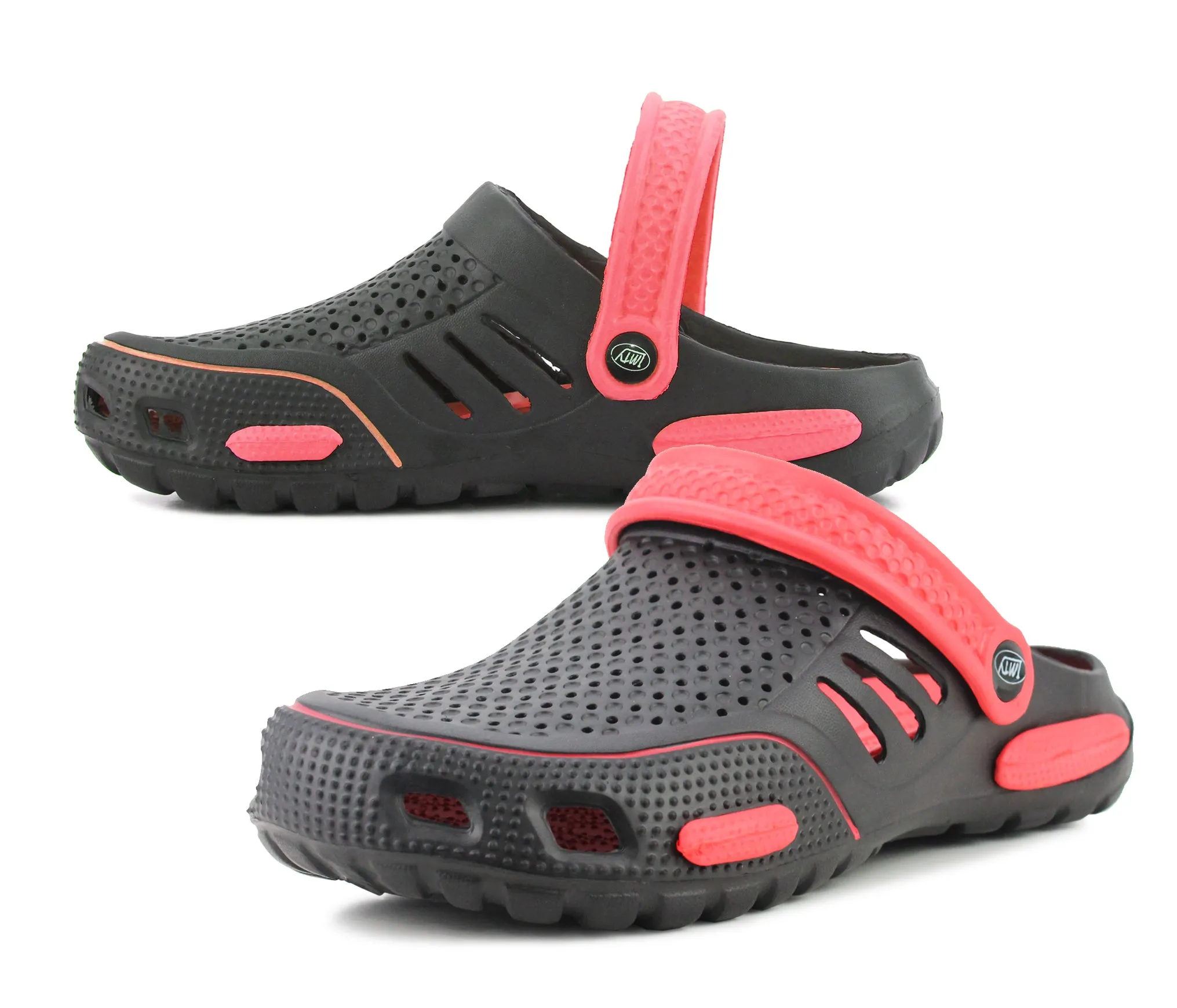 Slip In Clogs Mens Lightweight EVA Beach Clogs Summer Breathable Kitchen Garden Hospital Nurse Pool Water Shoe Mules Sandals  Black Red