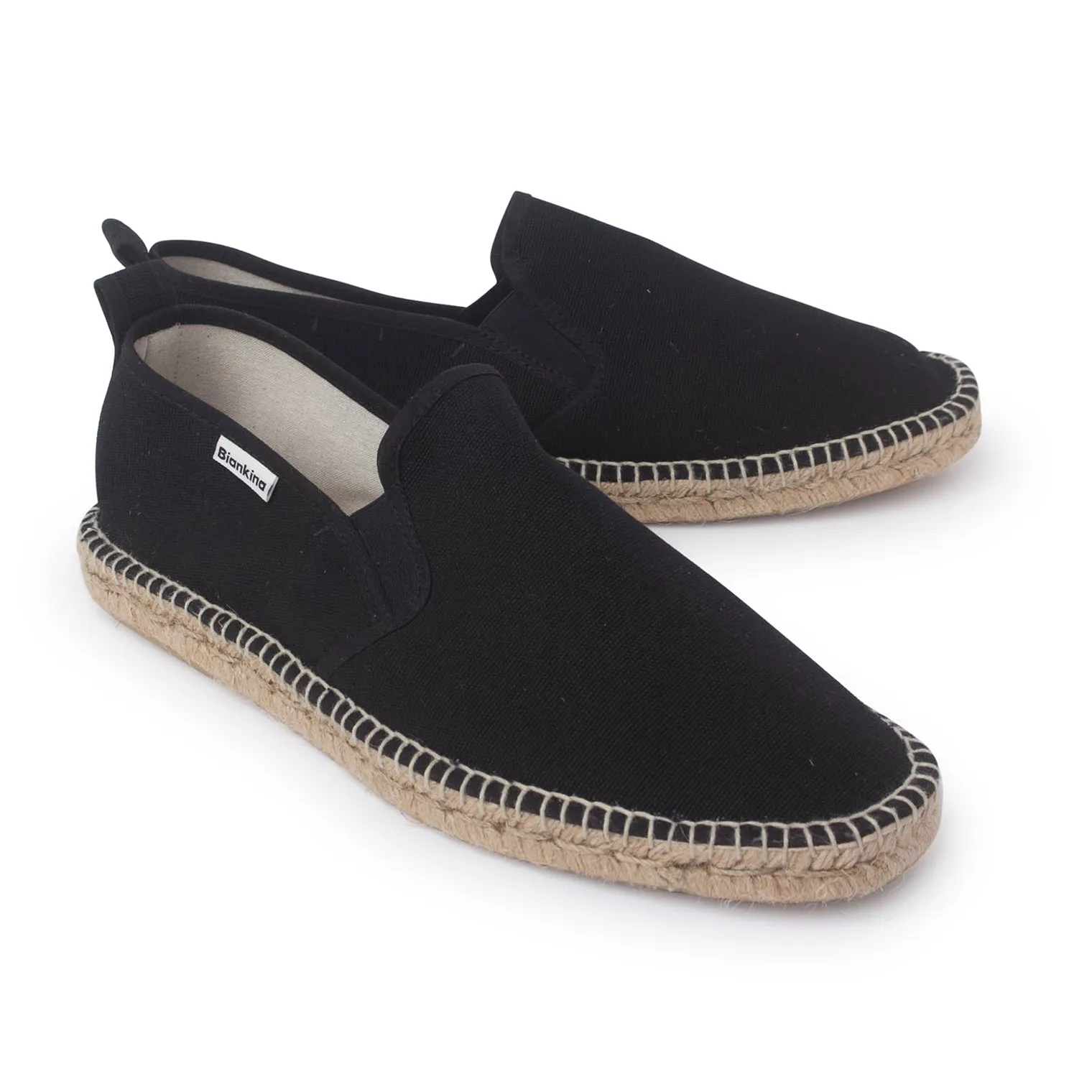 Montpellier Eco Friendly Vegan Slip on Espadrilles - Black Comfy Espadrilles Wedges