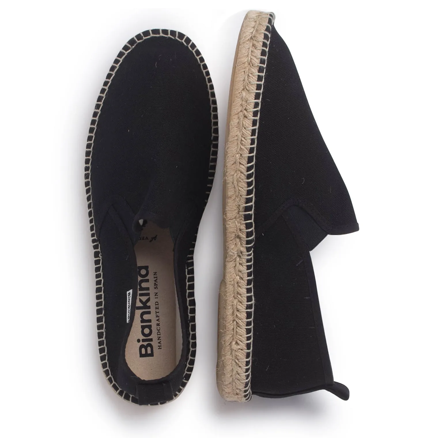 Montpellier Eco Friendly Vegan Slip on Espadrilles - Black Hernandez Espadrilles Madrid