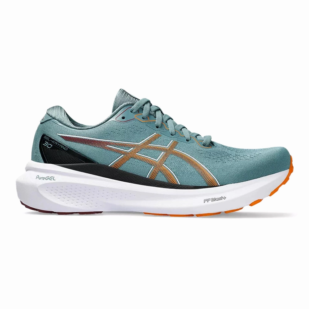 Asic Tigers Wrestling Shoes Men's Asics Gel-Kayano 30, Foggy Teal/Bright Orange, 10 D Medium