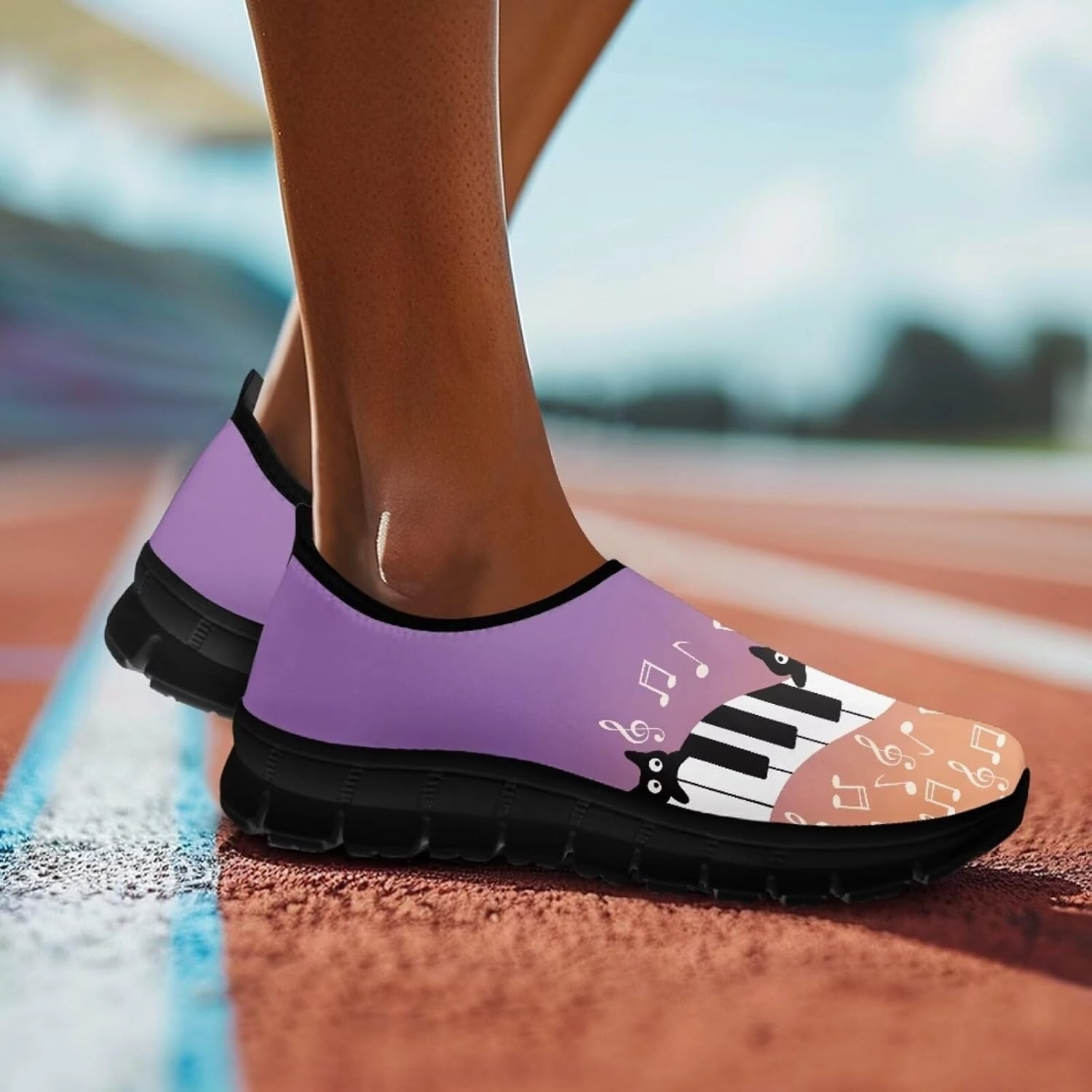 Momentum Climbing Shoes Music Walking Shoes for Women,Low Top Casual Sneaker Light Weight Road Running Shoes Breathable Teenis Workout Sneakers