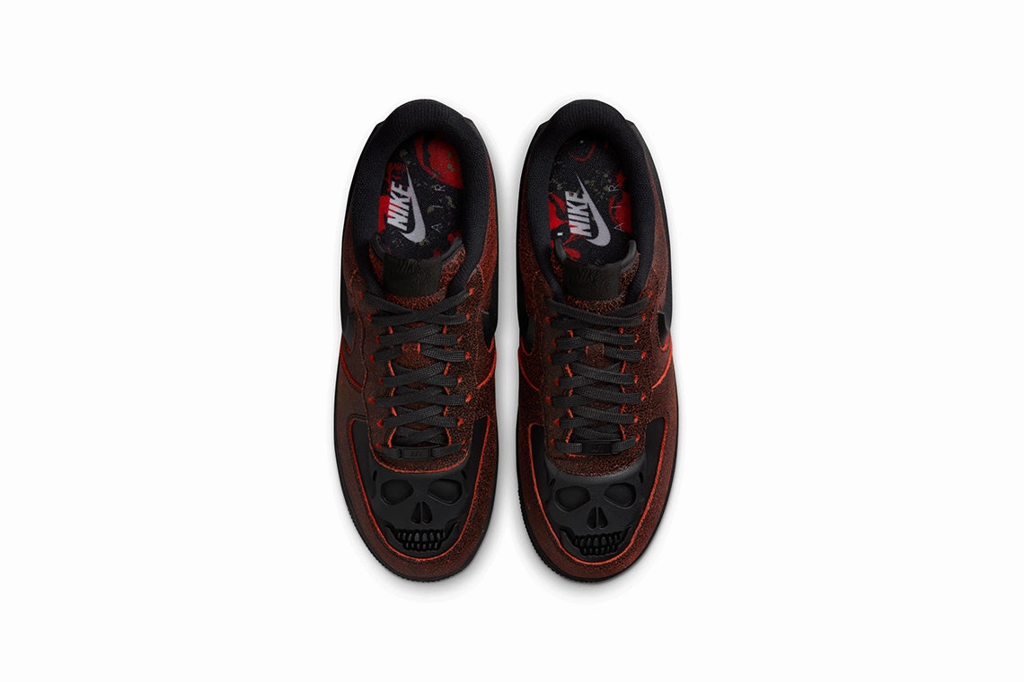 Nike Air Force 1  "Halloween" - Black / Black-Crimson Nike Huarache Basketball Shoes
