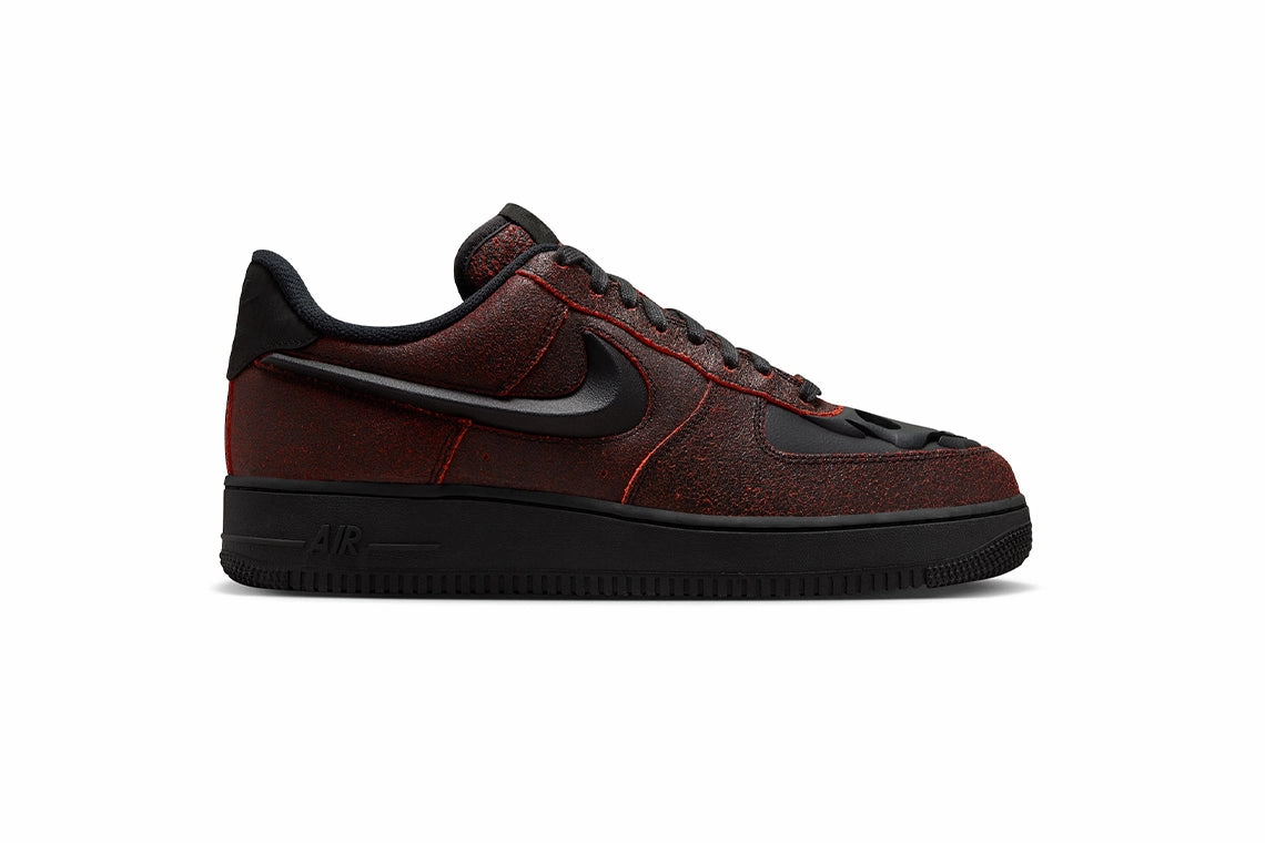 Nike Air Force 1  "Halloween" - Black / Black-Crimson Nike Spike Shoes