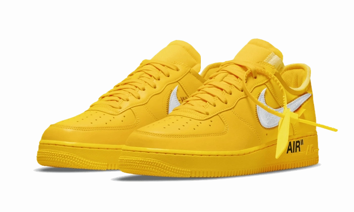 1990s Nike Shoes Nike Air Force 1 Low Off-White University Gold Metallic Silver