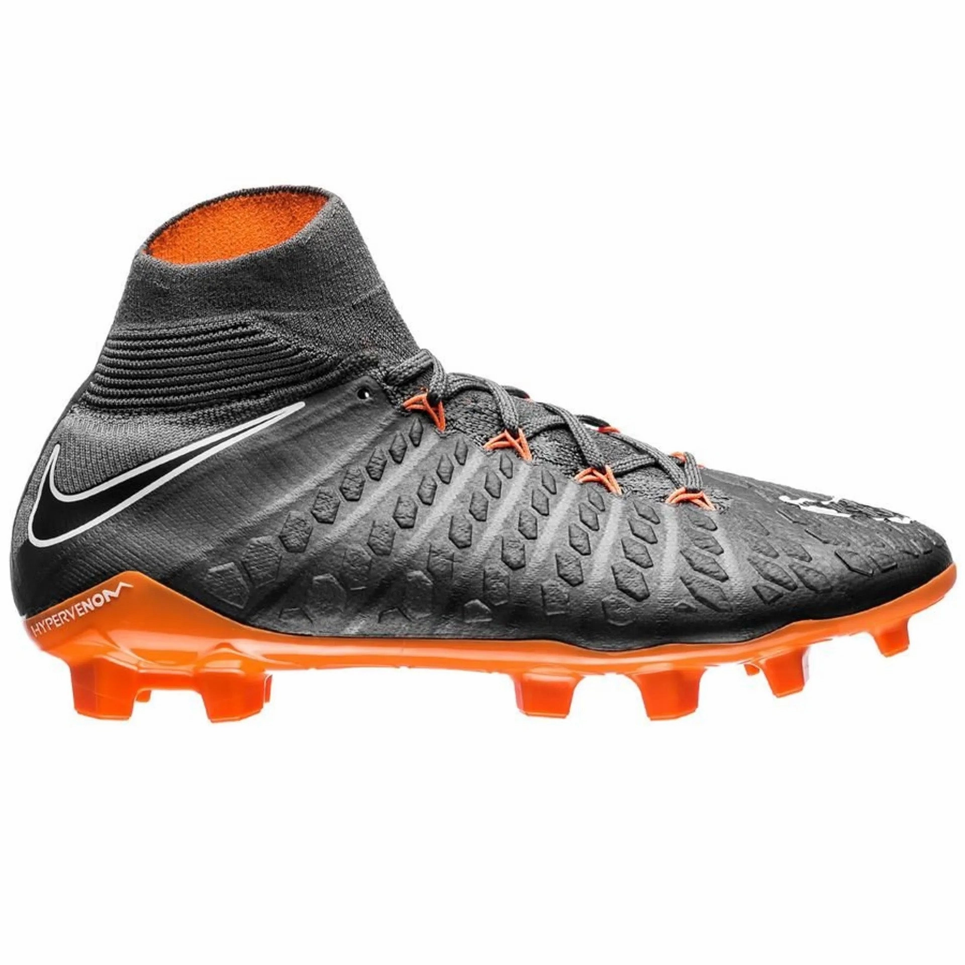 Baseball And Soccer Cleats Nike JR Hypervenom Phantom 3 Elite DF FG - Dark Grey/Total Orange/White