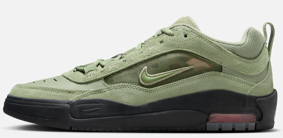 Nike SB - Air Max Ishod Shoes | Oil Green Black Nike Shoes With Arch Support