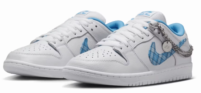 Nike SB - Dunk Low Pro Shoes | White Blue (Nicole Hause) Nike Leopard Print Shoes