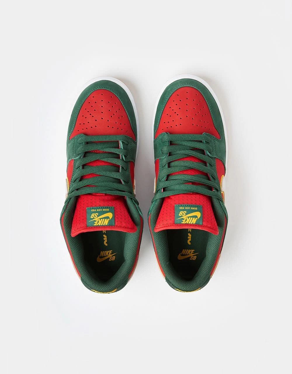Nike Flyknit Golf Shoes Nike SB 'Seattle SuperSonics' Dunk Low Pro Premium Skate Shoes - Fir/White-University Gold-Fire Red