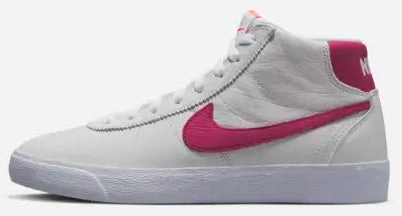 Nike Indoor Soccer Shoes Superfly Nike SB - Women's Bruin Hi Premium ISO Shoes | White Sweet Beet