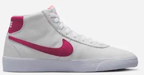 Nike Dog Shoes Nike SB - Women's Bruin Hi Premium ISO Shoes | White Sweet Beet