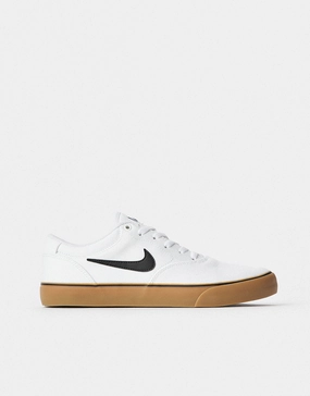 Grey Tennis Shoes Nike Nike SB Chron 2 Canvas Skate Shoes - White/Black-White-Gum Light Brown