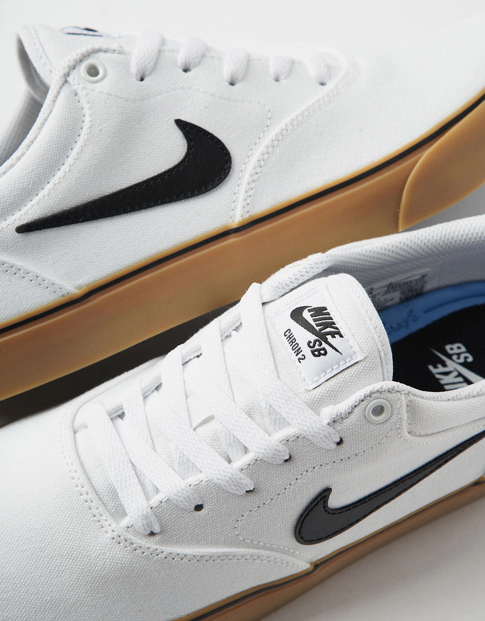 Floral Nike Shoes Nike SB Chron 2 Canvas Skate Shoes - White/Black-White-Gum Light Brown