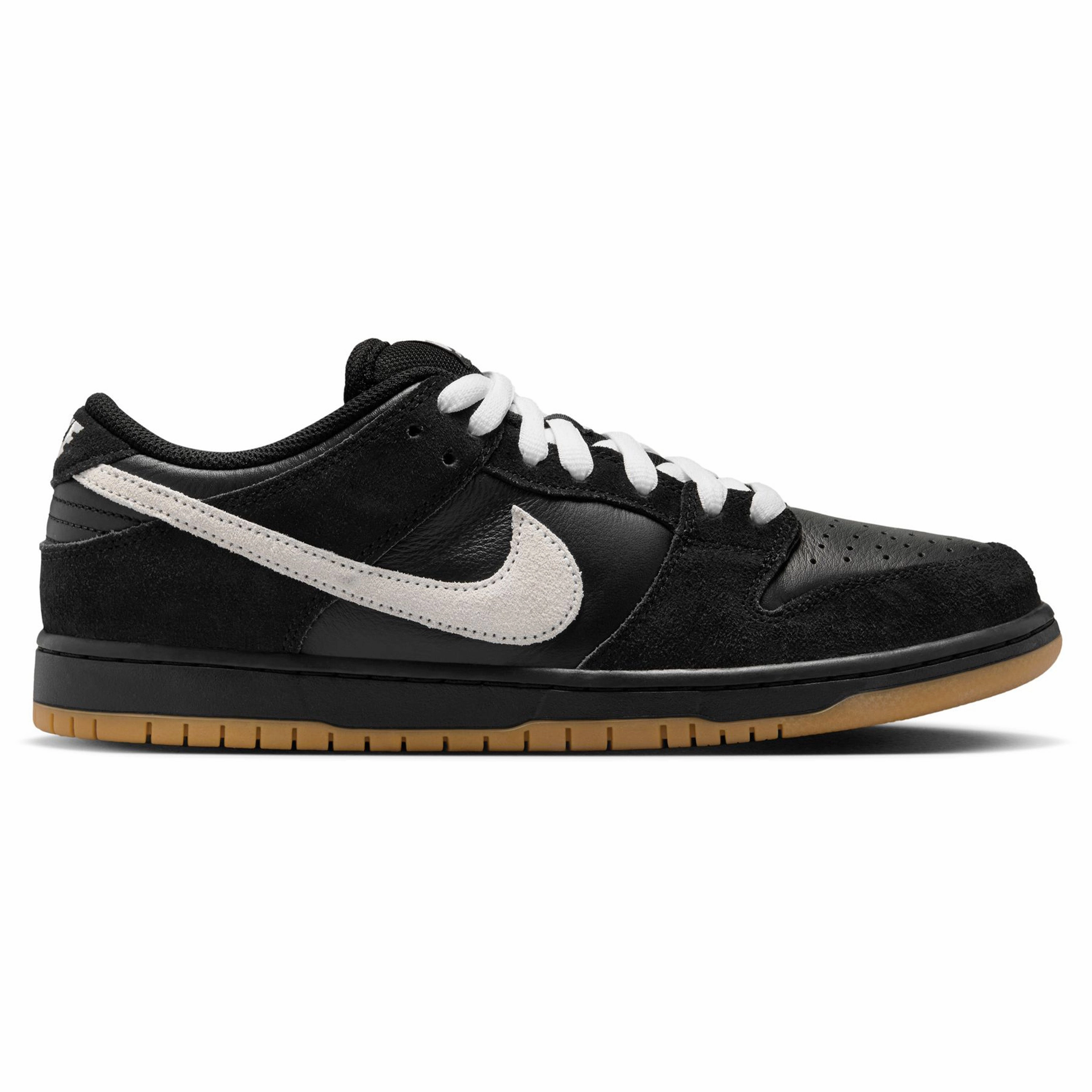 NIKE SB DUNK LOW PRO BLACK / WHITE-BLACK-GUM LIGHT BROWN Best Tennis Shoes Nike