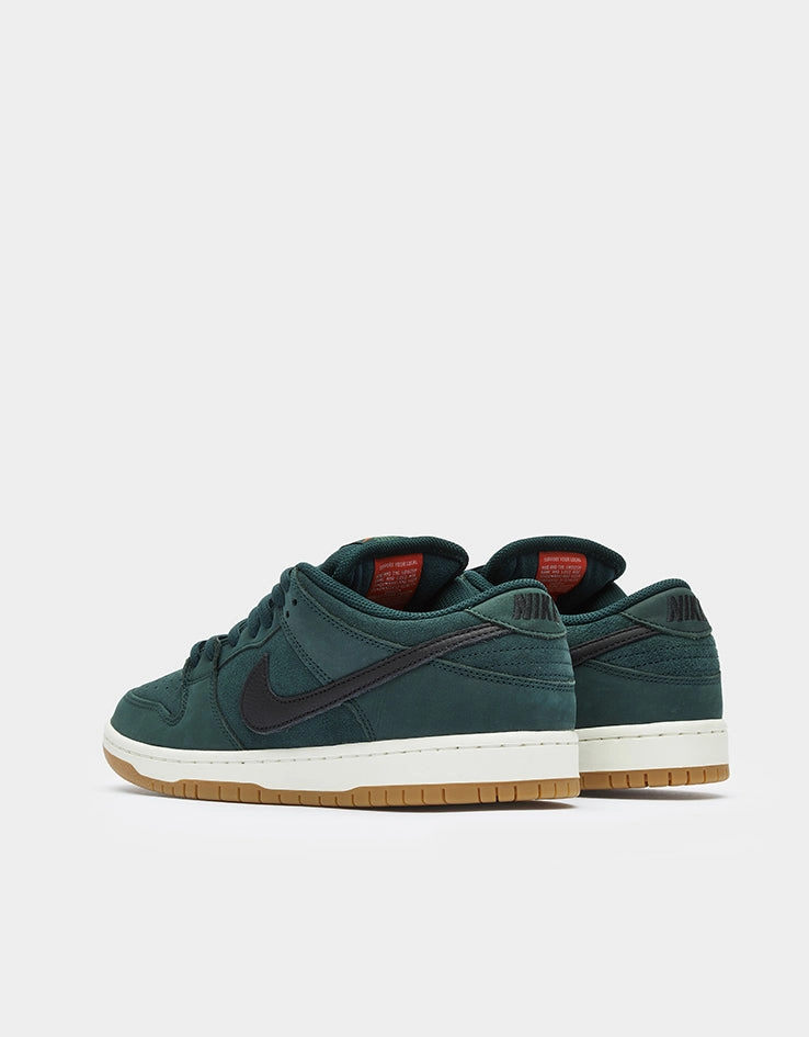 Nike SB Dunk Low Pro ISO Skate Shoes - Deep Fir/Black-Fir-Sail Nike Sb Nyjah Free Shoes