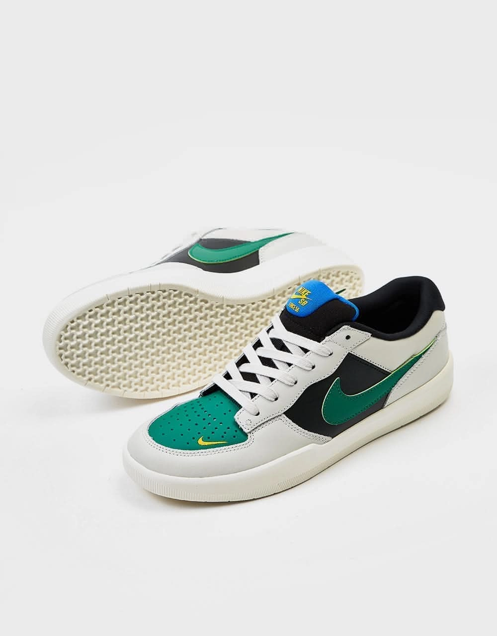 Nike SB Force 58 Premium L Skate Shoes - Lt Bone/Malachite-Black-Sail-Racer Blue-Univ Gold Nike Low-top Track And Field Shoes