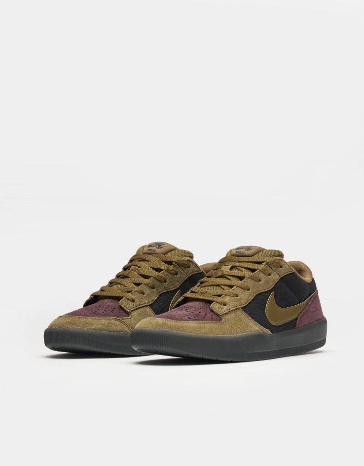 Nike SB Force 58 Skate Shoes - Black/Olive Flak-Burgundy Crush-Off Noir Nike Basketball Air Max Shoes