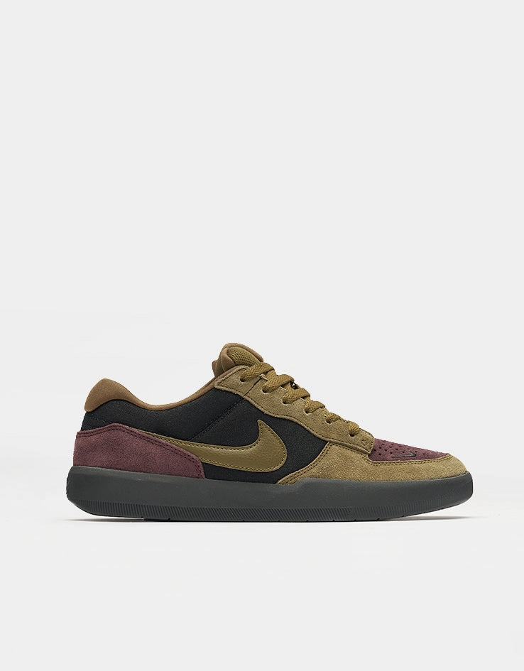 Lv Nike Shoes Nike SB Force 58 Skate Shoes - Black/Olive Flak-Burgundy Crush-Off Noir
