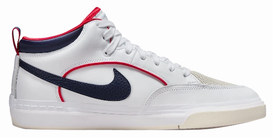 Nike SB React Leo PRM Shoe - White/Midnight Navy/University Red Mismatched Shoes Nike