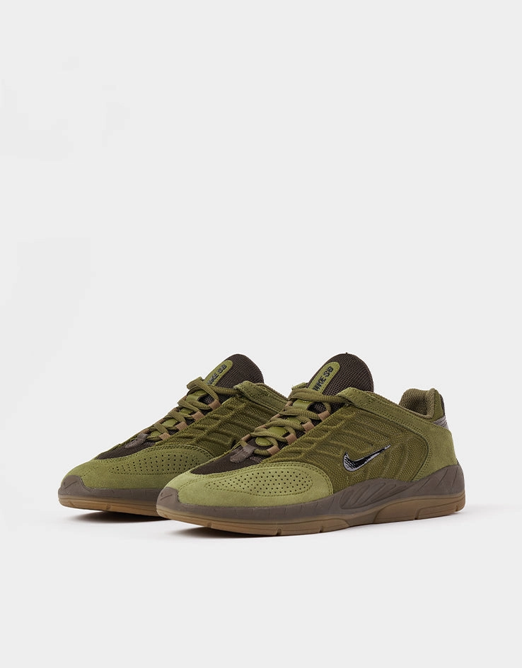 Nike Jackie Robinson Shoes Nike SB Vertebrae Skate Shoes - Olive Flak/Black-Baroque Brown