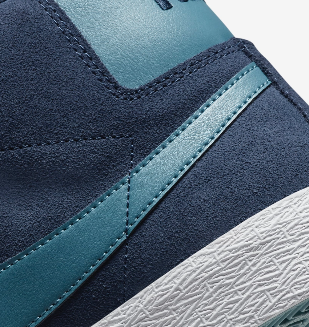 Nike SB Zoom Blazer Mid (Midnight Navy/Noise Aqua) Nike Shoe Drawing