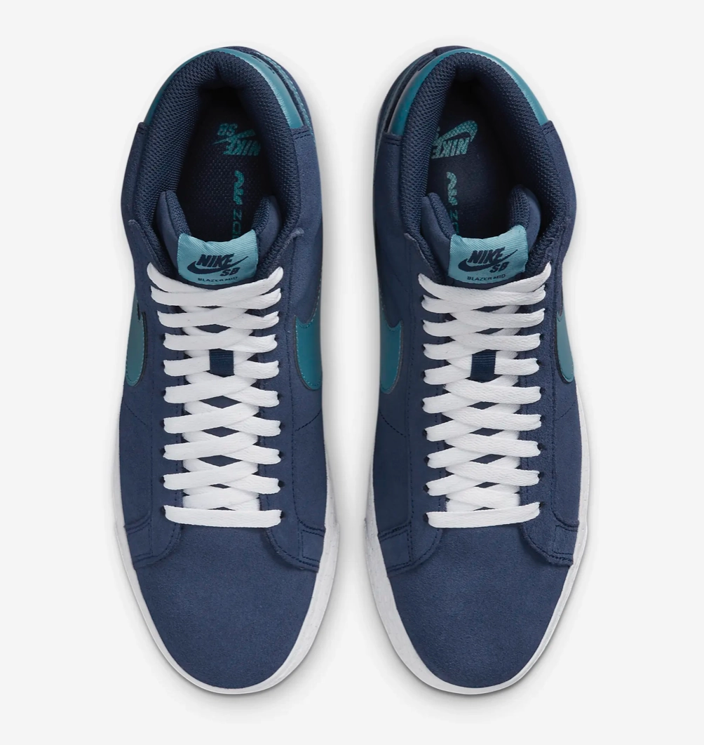 Nike SB Zoom Blazer Mid (Midnight Navy/Noise Aqua) Nike Sb Janoski  Slip Skate Shoes