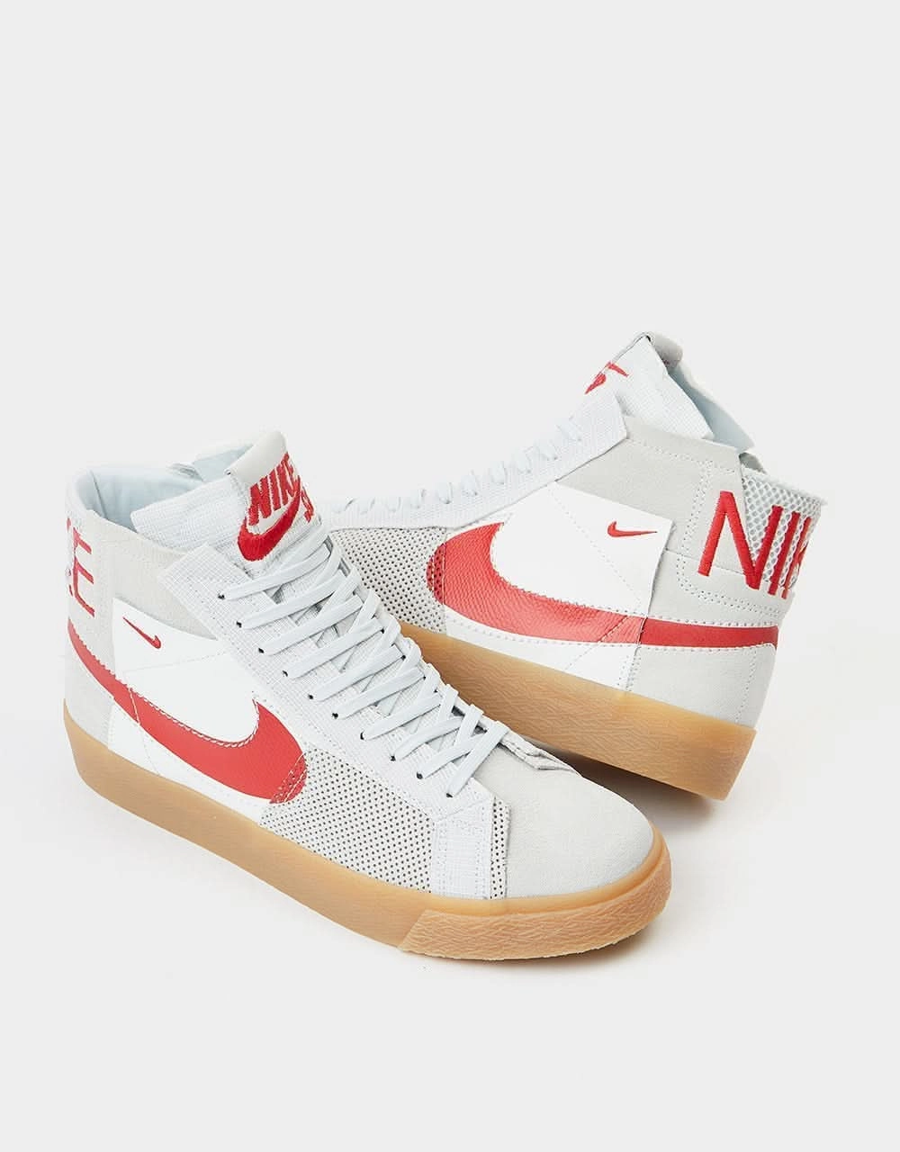 Nike SB Zoom Blazer Mid Premium Skate Shoes - Summit White/Univ Red-Pure Platinum-Summit White-Gum Yellow Coolest Nike Shoes Of All Time