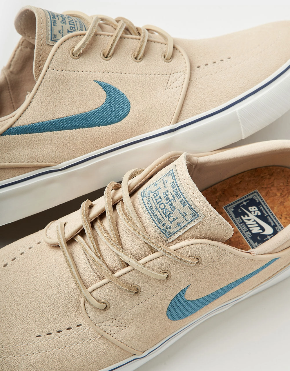 Gold Nike Shoes Nike SB Zoom Janoski OG  Skate Shoes - Sanddrift/Smokey Blue-Thunder Blue