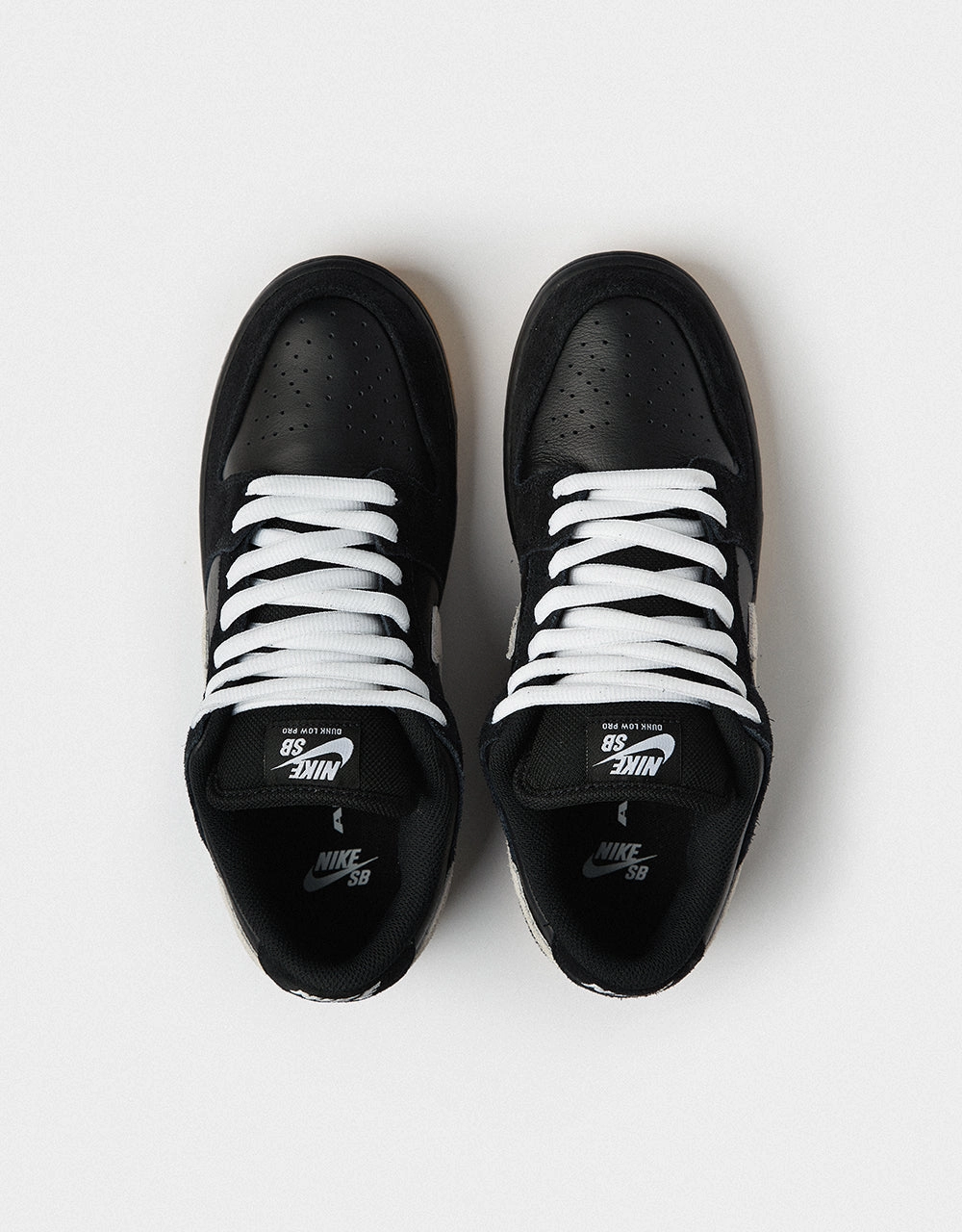 Nike SB Dunk Low Pro Skate Shoes - Black/White-Black-Gum Light Brown Cycling Nike Shoes