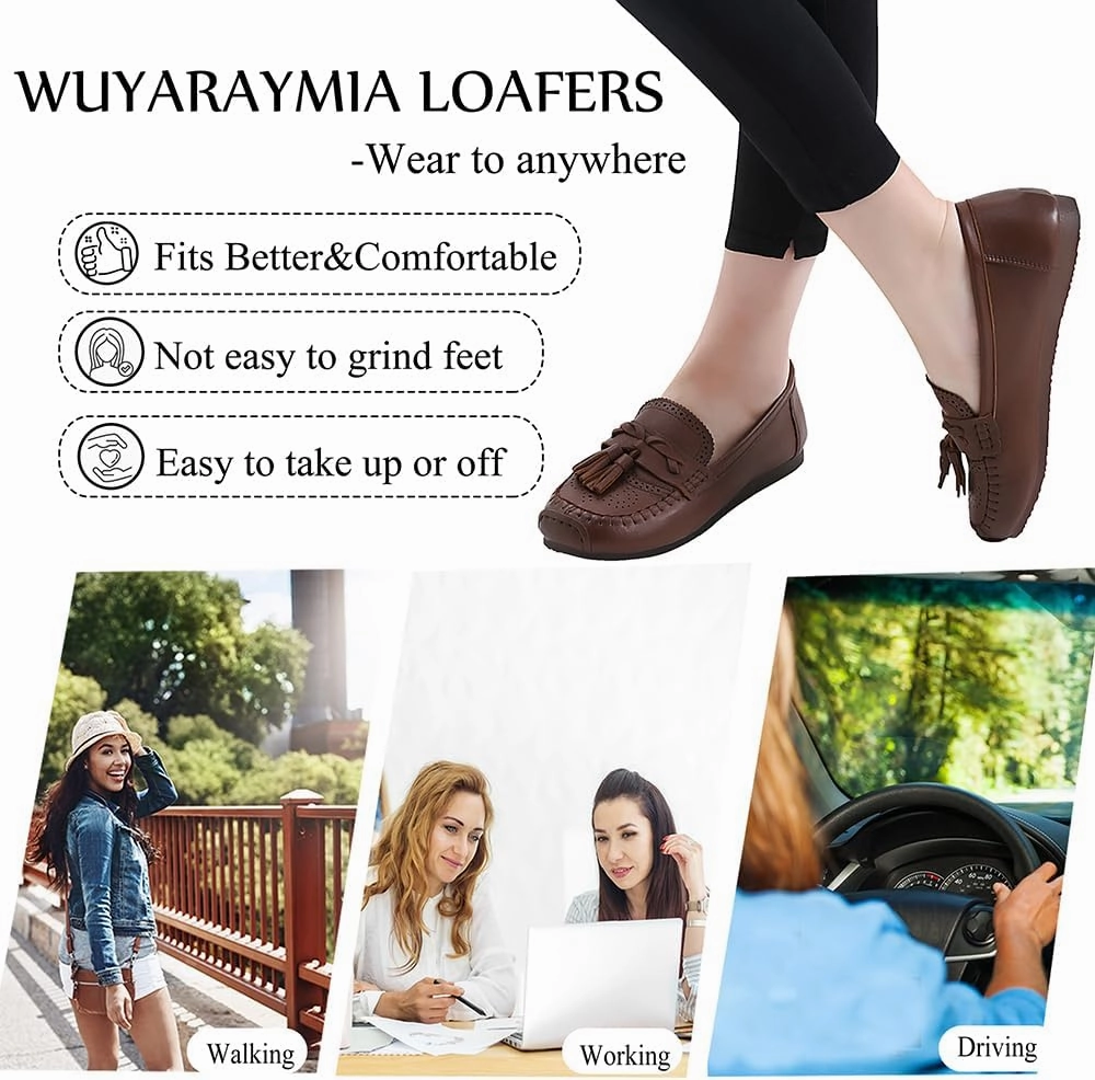 Leather Slip On Leather Sneakers Slip On Leopard Print Slip On Slip On Loafers for Women Slip-Ons Genuine Leather Platfor Penny Loafers Shoes Rubber Sole No Slip