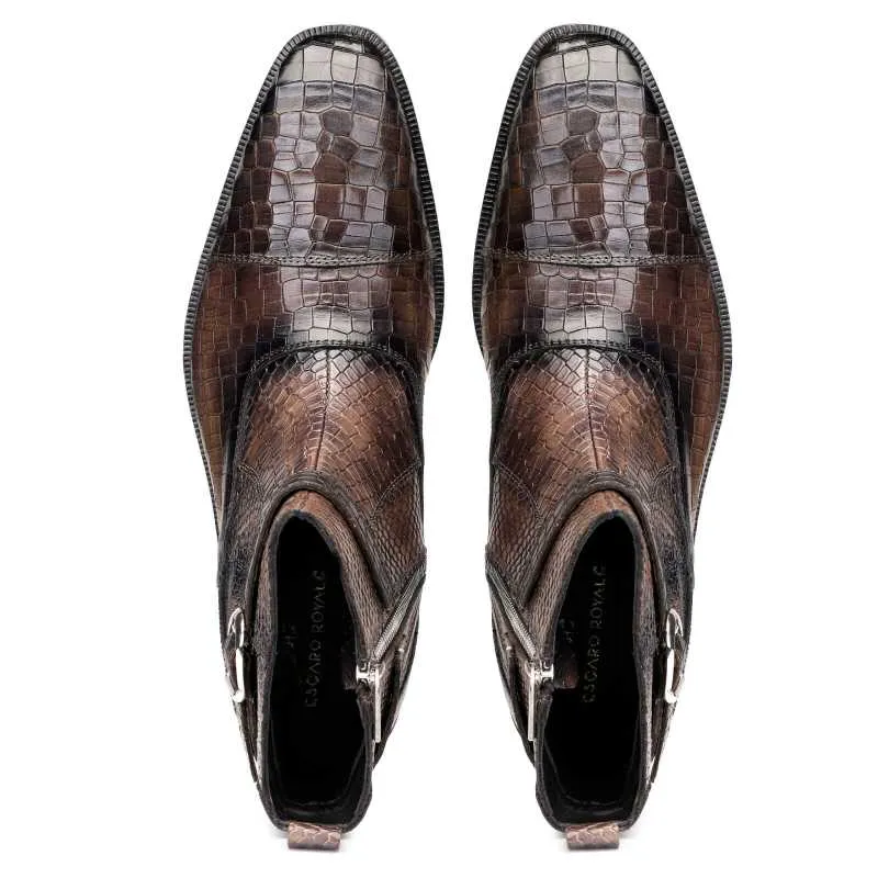 Noble Ankle Boots with Zipper in Grey