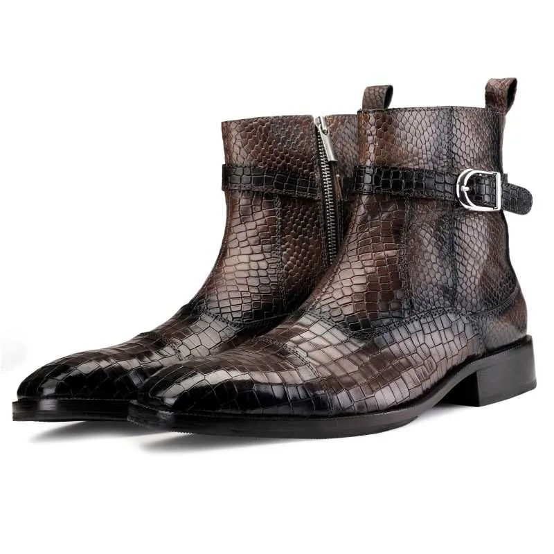 Noble Ankle Boots with Zipper in Grey