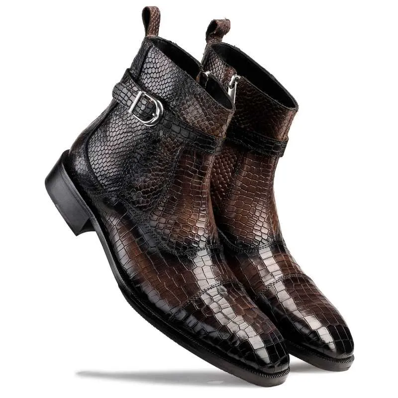 Wide Shaft Riding Boots Noble Ankle Boots with Zipper in Grey