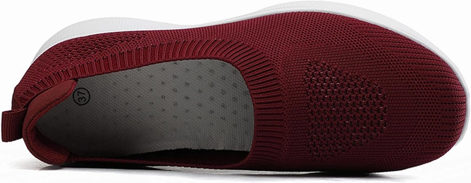Best Ankle Support Badminton Shoes YUKTOPA Women's Slip On Go Walk Shoes Comfortable Walking Sneakers Casual Mesh Knit Low Wedge Dressy Ballet Shoes Flats Nurse Shoes Zapatos para Mujer
