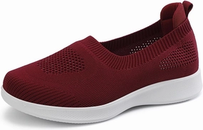Difference Between Volleyball Shoes And Badminton Shoes YUKTOPA Women's Slip On Go Walk Shoes Comfortable Walking Sneakers Casual Mesh Knit Low Wedge Dressy Ballet Shoes Flats Nurse Shoes Zapatos para Mujer