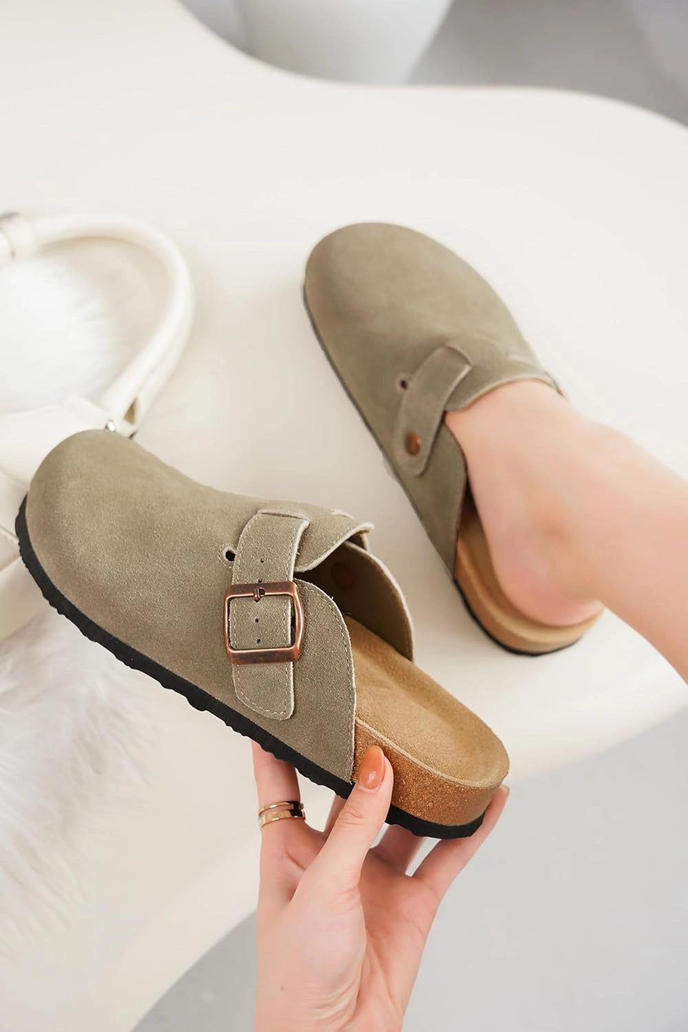 Gardening Slip On Shoes Project Cloud Genuine Leather Footbed Clogs for Women - Memory Foam Arch Support Slippers for Women - Trendy Slip-ons Women's Mules & Clogs Sandals (Benton)