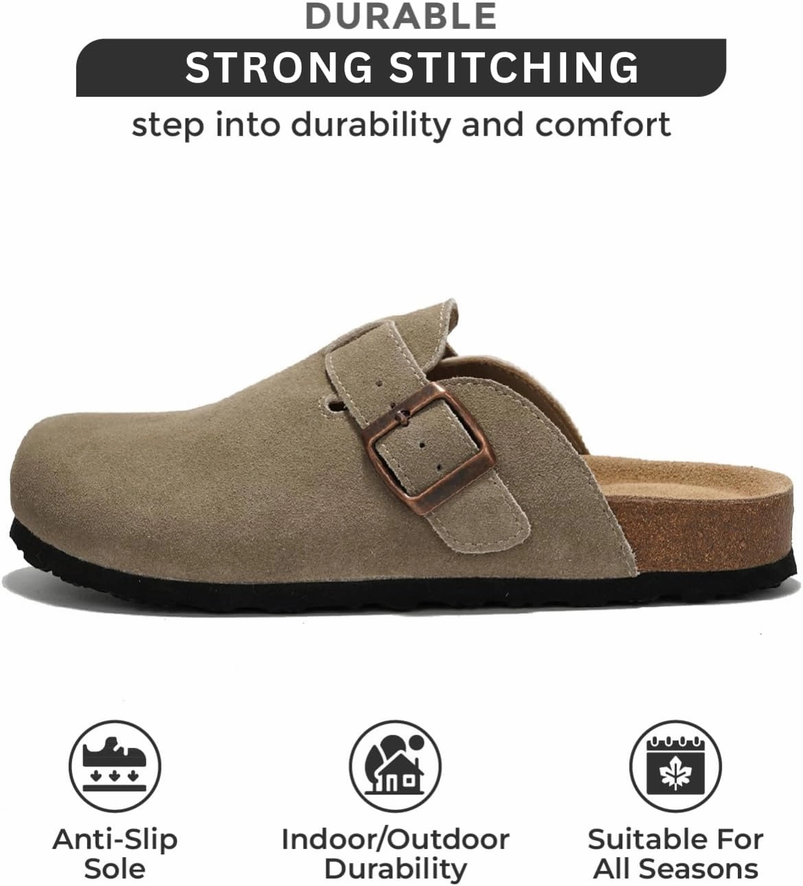 Project Cloud Genuine Leather Footbed Clogs for Women - Memory Foam Arch Support Slippers for Women - Trendy Slip-ons Women's Mules & Clogs Sandals (Benton) Ortho Slip On Shoes