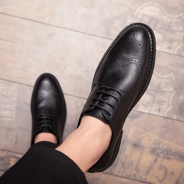 For Rheumatoid Arthritis  Best Walking Misalwa Plus Size 38-47 Men Brogue Fashion Oxford Dress Shoes Male Well-dressed Gentleman Handcrafted Footwear for Modern Men