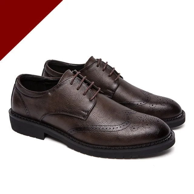 Misalwa Plus Size 38-47 Men Brogue Fashion Oxford Dress Shoes Male Well-dressed Gentleman Handcrafted Footwear for Modern Men Best Walking Shoe For Flat Feet