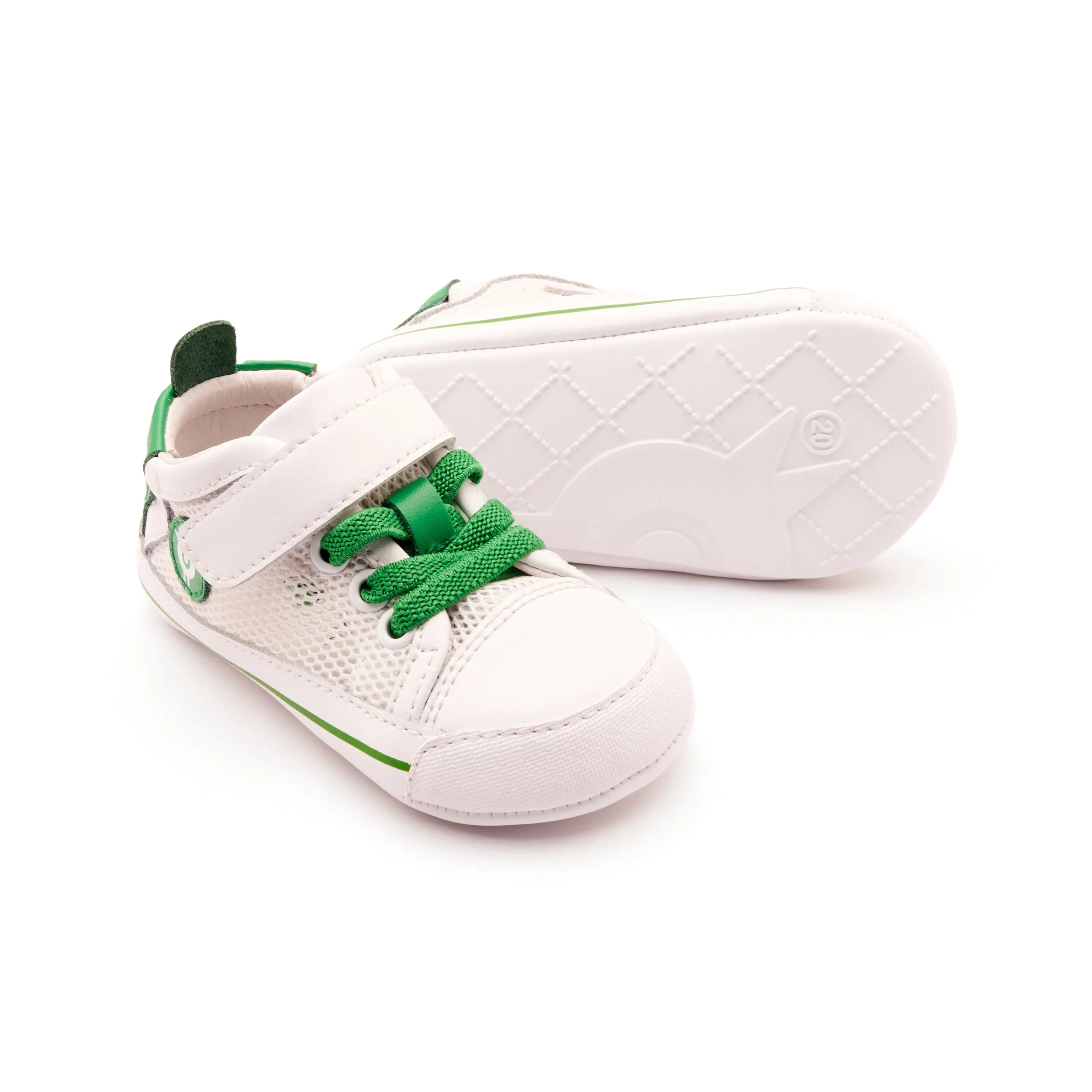 Boots Good For Snow And Ice Old Soles Boy's and Girl's 0083RT Baby Mesh Casual Shoes - Snow / Neon Green / Snow Sole