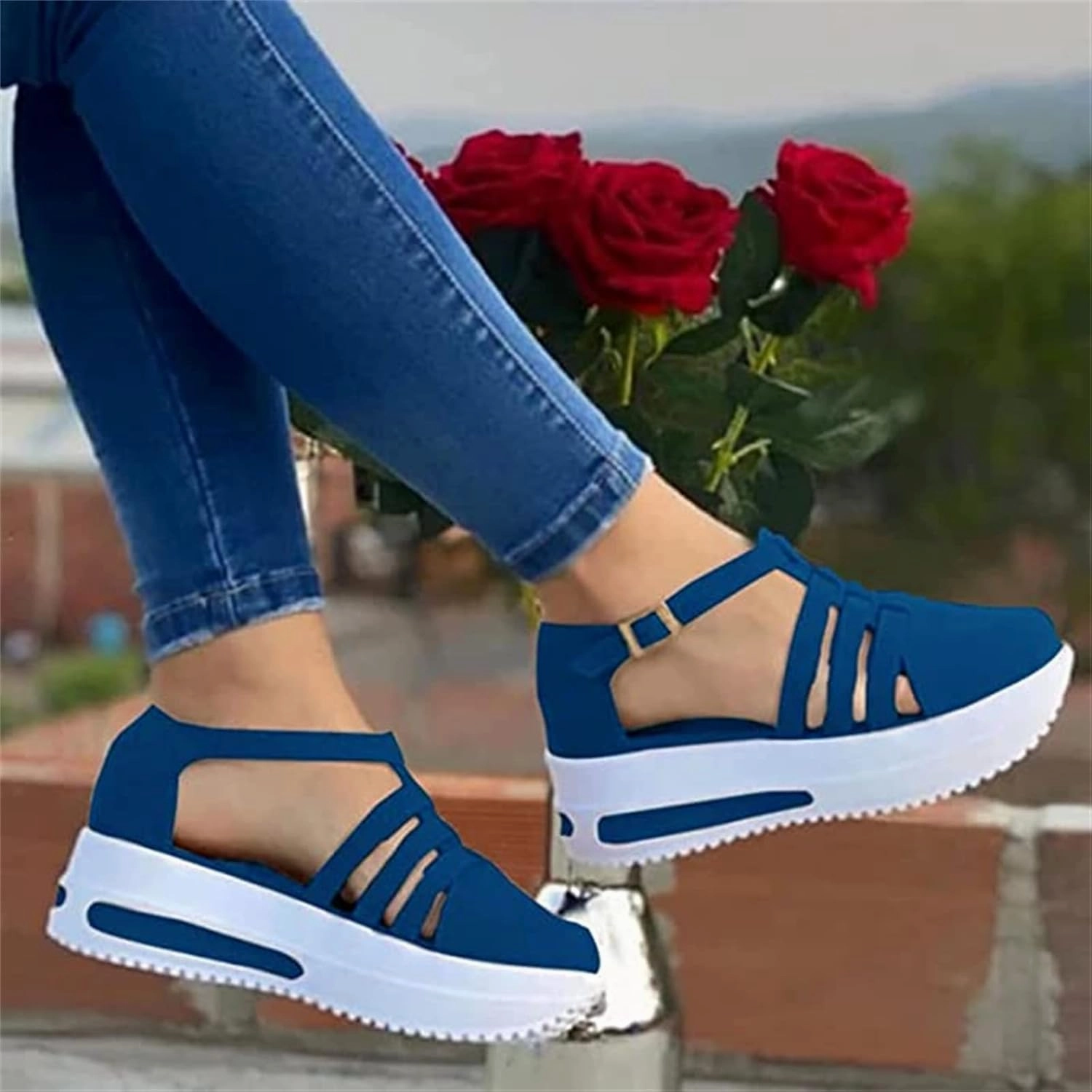 Ladmiple Shoes For Women Sneakers Slip Ons Memory Foam Comfort Walking Shoes Fashion Casual Summer Platform Flats Loafer Slip On Boot Shoes