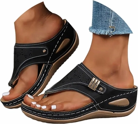 Orthopedic Sandals for Women Dressy Comfortable Arch Support Platform Wedge Sandals Summer Vacation Beach Shoes Yellow Flip Flops