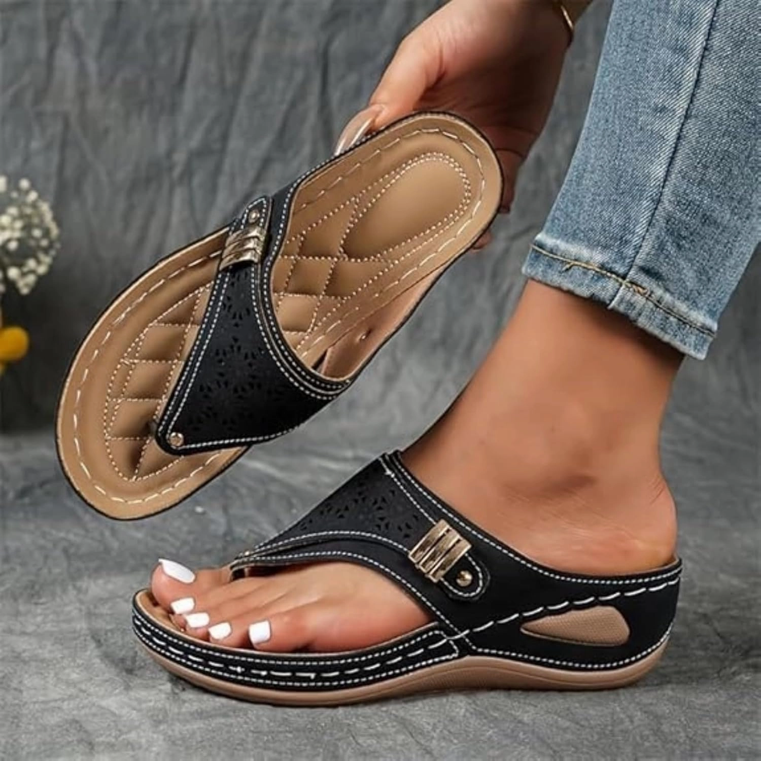Orthopedic Sandals for Women Dressy Comfortable Arch Support Platform Wedge Sandals Summer Vacation Beach Shoes Flip Flops Cheapest Price