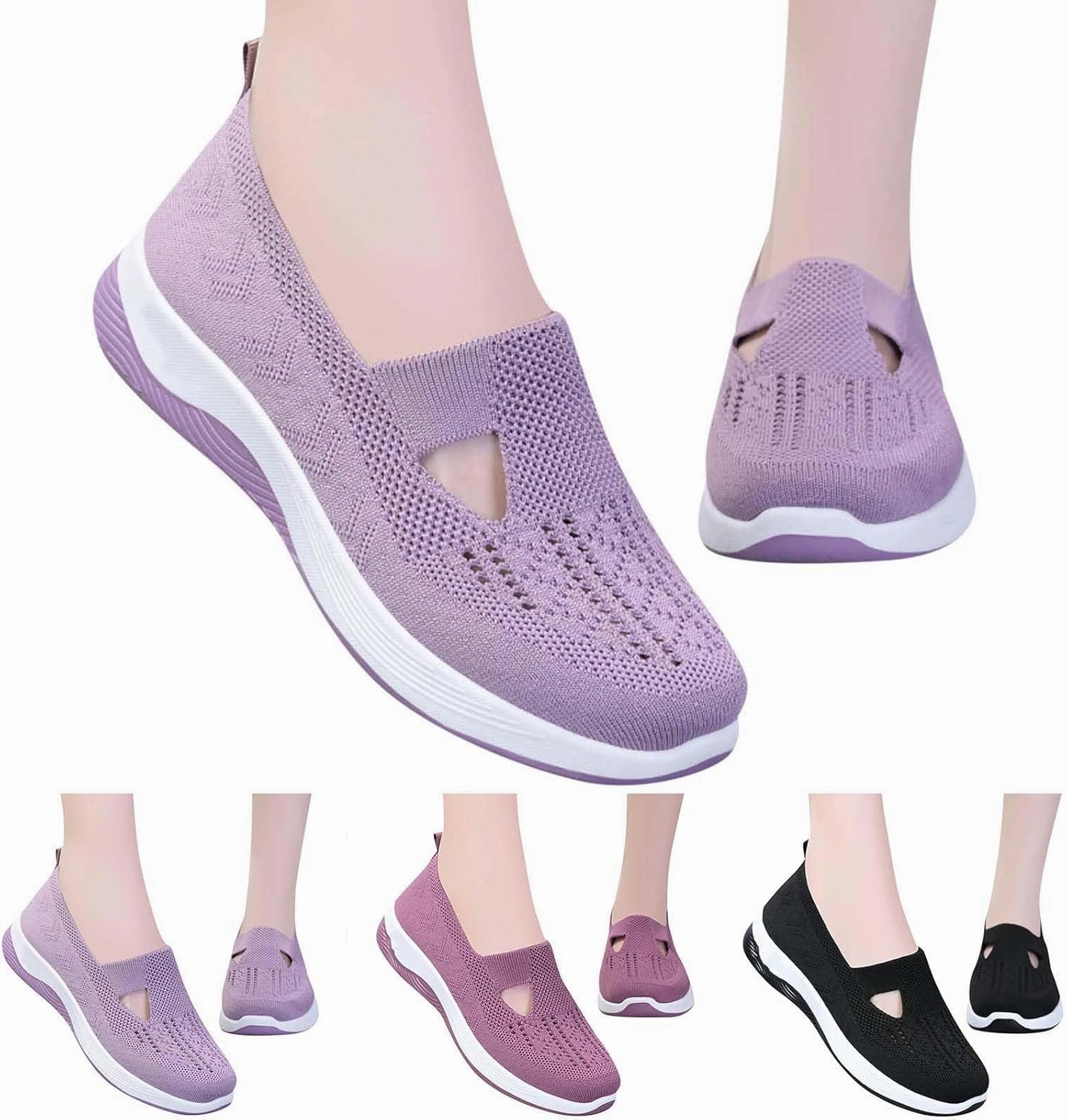 Gucci Tennis Shoes 1977 Orthopedic Shoes for Women,Women's Woven Breathable Soft Sneakers Arch Support Walking Flying Diabetic Foam Womens Comfortable Non Slip Food Service Lightweight Nurse Sport Sneaker