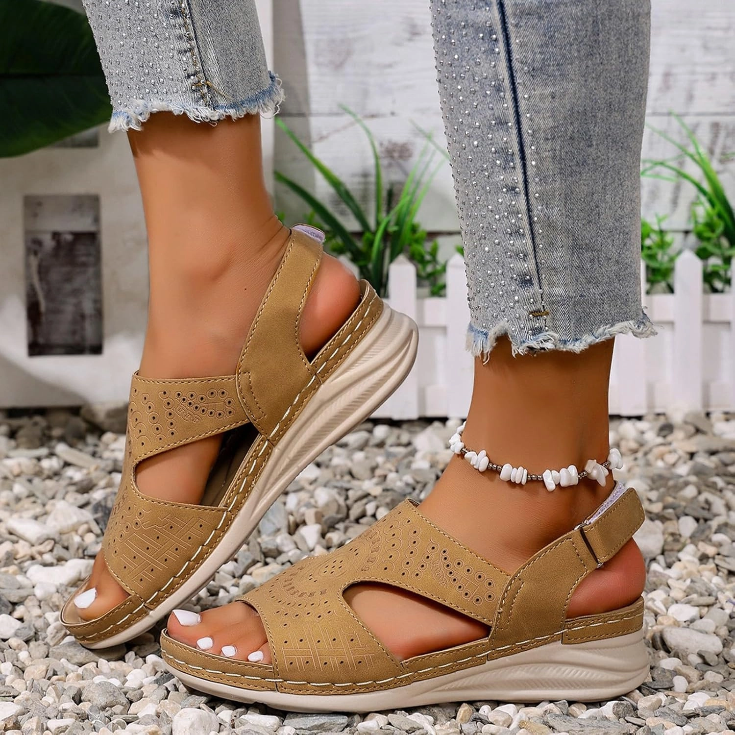 Orthopedic Wedge Sandals for Women 2025 Summer Dressy Ankle Strap Open Toe Low Heel Platform Wedges Comfortable Shoes Tkees Flip Flop