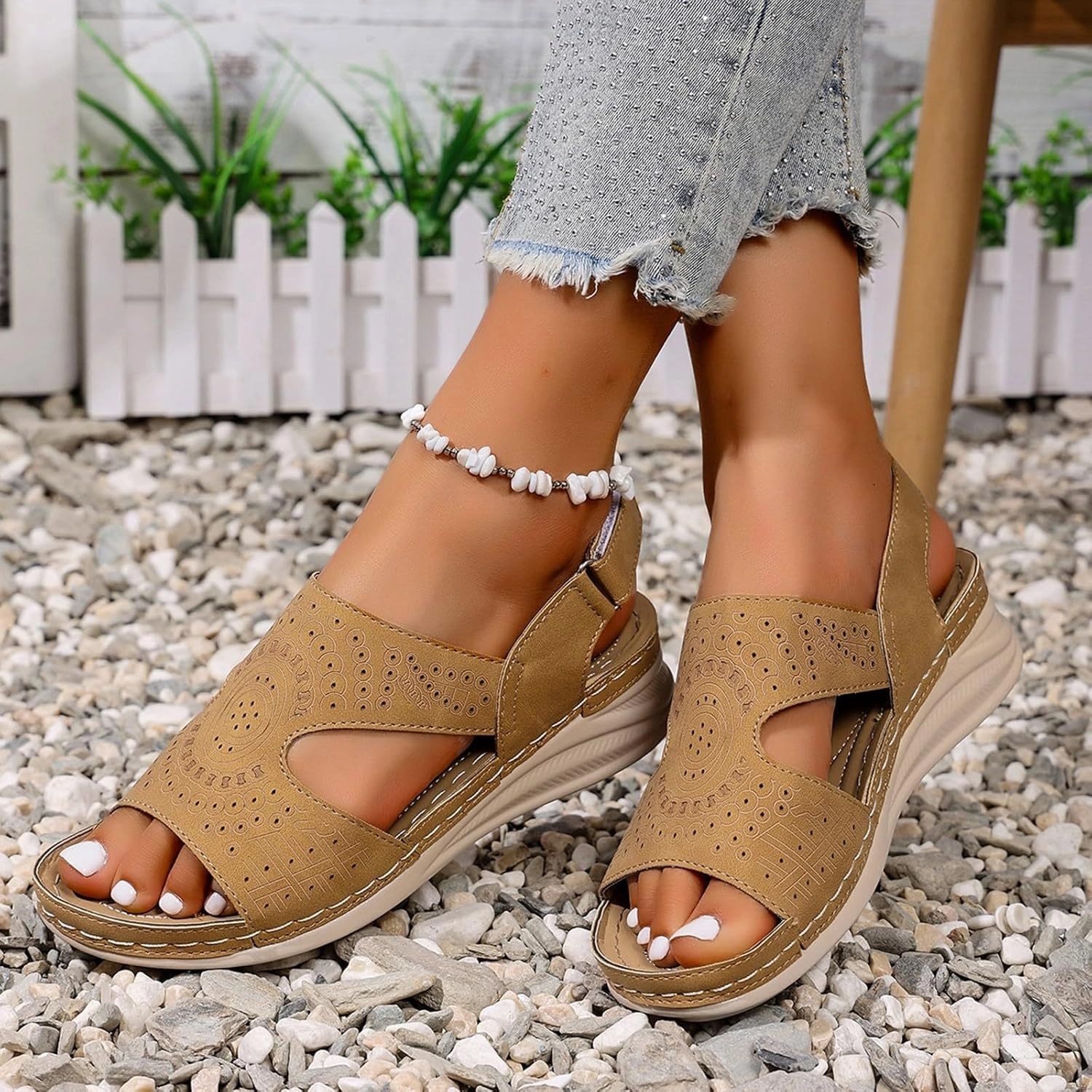 Orthopedic Wedge Sandals for Women 2025 Summer Dressy Ankle Strap Open Toe Low Heel Platform Wedges Comfortable Shoes Beachcomber Flip Flops