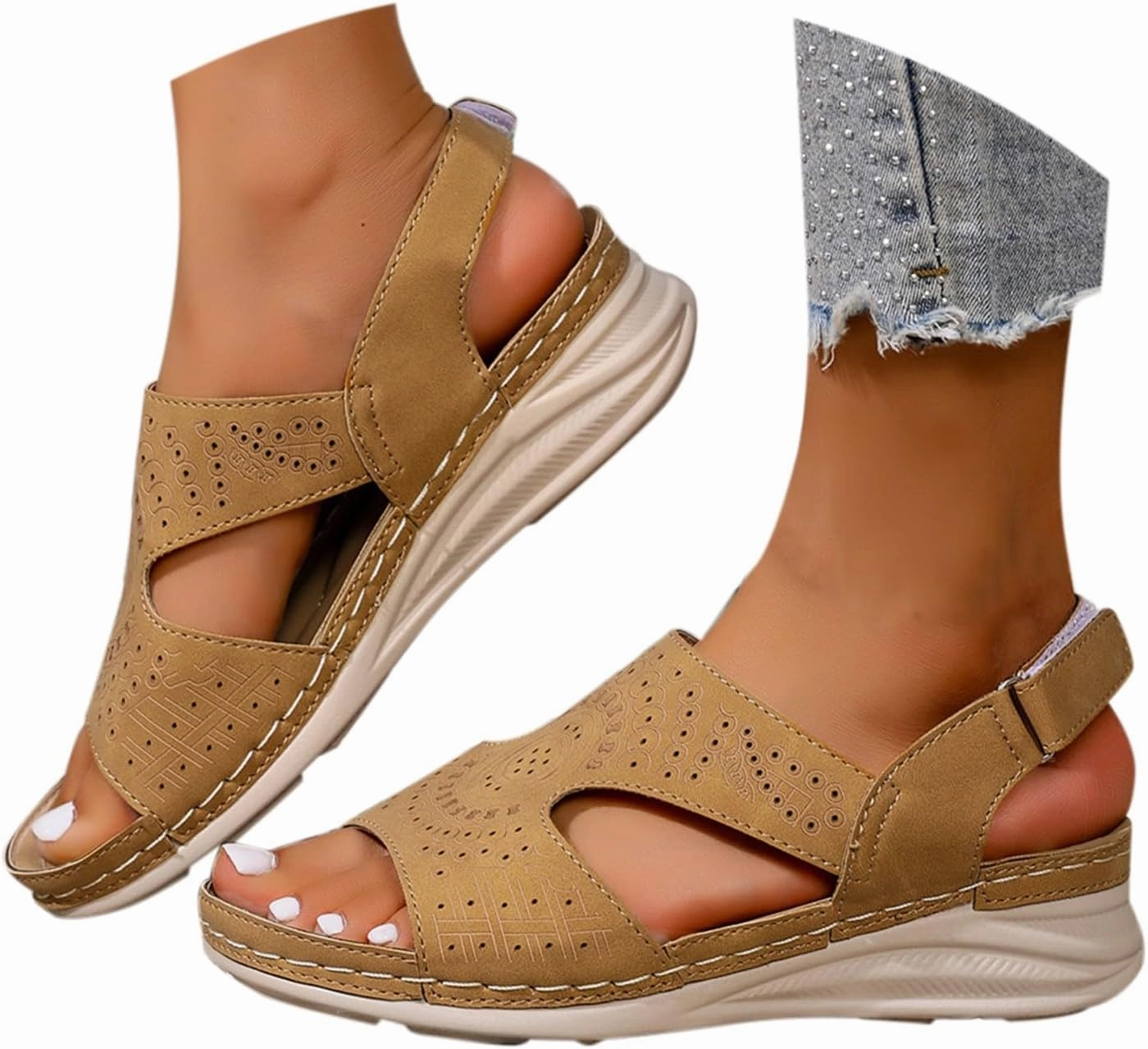 Orthopedic Wedge Sandals for Women 2025 Summer Dressy Ankle Strap Open Toe Low Heel Platform Wedges Comfortable Shoes Flip Flops New York