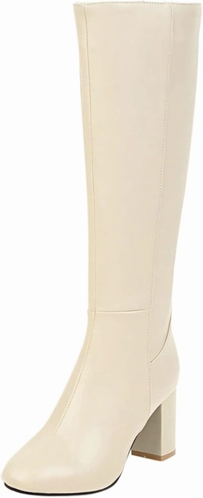 Mid Heel Boots Knee High Over the Knee Boots for Women Thigh High Boots Women's Thick Heel High Heel Square Head Fashionable Long Tall Boots