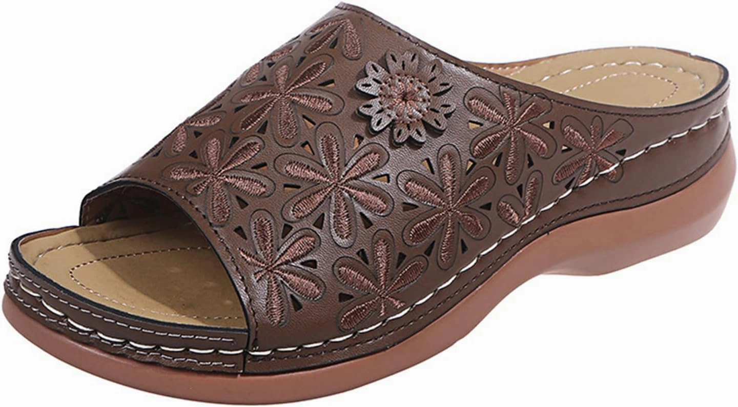 Lausiuoe Fashion Sandals Women Dressy Summer Flat Orthotic Slides Comfortable Orthopedic Casual Arch Support Flip Flops Best Thong Flip Flops