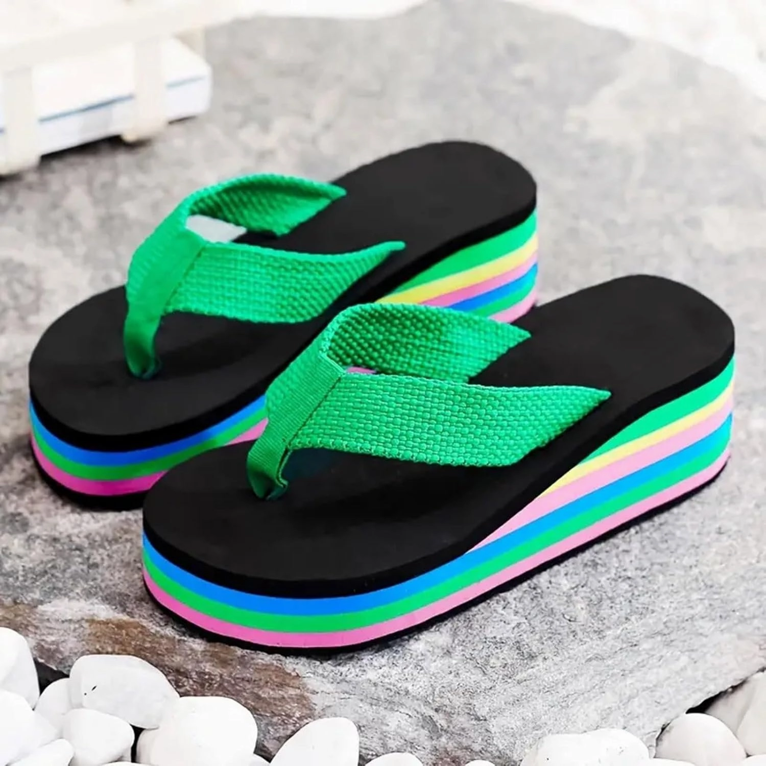 Womens Arch Support Flip Flops Comfortable Yoga Mat Slip On Summer Beach Walking Thong Cushion Sandals Flip Flop Silicone Hari Mari Flip Flops